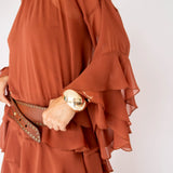 Vestido Longo Boho em Musseline com Babados – REF: OD73