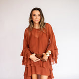 Vestido Longo Boho em Musseline com Babados – REF: OD73