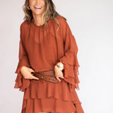 Vestido Longo Boho em Musseline com Babados – REF: OD73