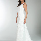 Vestido Longo em Zibeline com Lacinhos Aplicados – REF: OD74