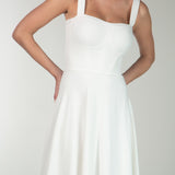 Vestido Longo em Crepe com Laços-Capa nas Alças Removíveis – REF: OD75