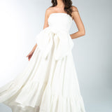 Vestido Mullet em Crepe Fosco Tomara que Caia com Laço Gigante – REF: EG58CP