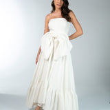 Vestido Mullet em Crepe Fosco Tomara que Caia com Laço Gigante – REF: EG58CP