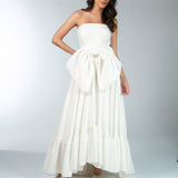 Vestido Mullet em Crepe Fosco Tomara que Caia com Laço Gigante – REF: EG58CP