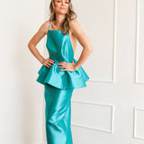 Vestido Longo em Zibeline com Peplum Estilo Tutu – REF: OD88