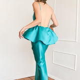 Vestido Longo em Zibeline com Peplum Estilo Tutu – REF: OD88