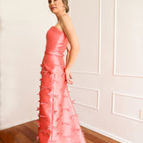 Vestido Longo em Zibeline com Lacinhos Aplicados – REF: OD74TQC