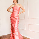 Vestido Longo em Zibeline com Lacinhos Aplicados – REF: OD74TQC