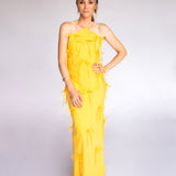 Vestido Longo em Crepe Fluido com Lacinhos Aplicados – REF: OD100