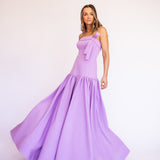 Vestido Longo em Crepe Fosco com Cadeirão – REF: OD103_Laço