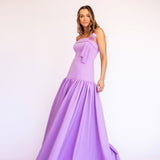 Vestido Longo em Crepe Fosco com Cadeirão – REF: OD103_Laço