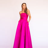 Vestido Longo em Zibeline Tomara que Caia com Saia Rodada – REF: OD102