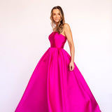 Vestido Longo em Zibeline Tomara que Caia com Saia Rodada – REF: OD102