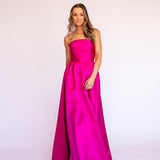 Vestido Longo em Zibeline Tomara que Caia com Saia Rodada – REF: OD102