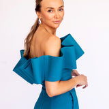 Vestido Longo em Crepe com Ondas Esculturais Removíveis – REF: OD94_LONGO