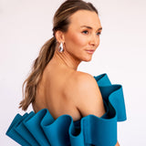 Vestido Longo em Crepe com Ondas Esculturais Removíveis – REF: OD94_LONGO