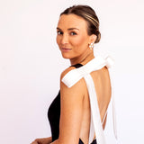 Vestido Longo em Zibeline Bicolor com Laços Imponentes – REF: OD101