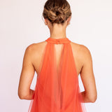 Vestido Longo em Tule Fluido com Gola Halter – REF: OD72