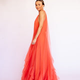 Vestido Longo em Tule Fluido com Gola Halter – REF: OD72