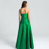 Vestido Longo em Zibeline com Cintura Baixa, Cinto Forrado e Saia Godê – REF: OD63