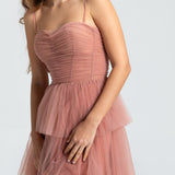 Vestido Midi em Tule com Corselet e Saia Fluida – REF: EG51MD