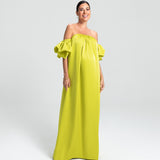 Vestido Longo em Cetim Amplo e Fluido – REF: OD68