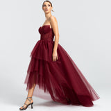 Vestido em Tule com Saia Volumosa Estilo Muller e Busto com Pontas – REF: OD69