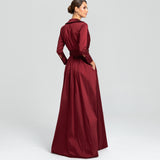 Vestido Longo em Tafeta Estilo Chemise com Laço na Cintura – REF: OD64