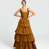 Vestido Longo em Tafetá com Costas Abertas e Laço – REF: EG32TFT