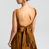 Vestido Longo em Tafetá com Costas Abertas e Laço – REF: EG32TFT