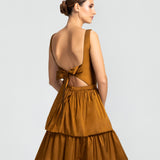 Vestido Longo em Tafetá com Costas Abertas e Laço – REF: EG32TFT