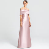 Vestido Longo em Zibeline Ombro a Ombro com Pala Estruturada – REF: OD62