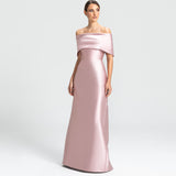 Vestido Longo em Zibeline Ombro a Ombro com Pala Estruturada – REF: OD62