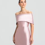 Vestido Longo em Zibeline Ombro a Ombro com Pala Estruturada – REF: OD62