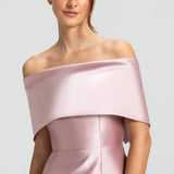 Vestido Longo em Zibeline Ombro a Ombro com Pala Estruturada – REF: OD62
