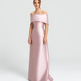 Vestido Longo em Zibeline Ombro a Ombro com Pala Estruturada – REF: OD62