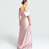 Vestido Longo em Zibeline Ombro a Ombro com Pala Estruturada – REF: OD62