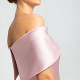 Vestido Longo em Zibeline Ombro a Ombro com Pala Estruturada – REF: OD62