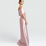 Vestido Longo em Zibeline Ombro a Ombro com Pala Estruturada – REF: OD62