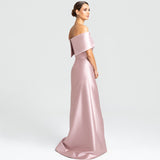Vestido Longo em Zibeline Ombro a Ombro com Pala Estruturada – REF: OD62
