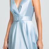 Vestido Longo em Zibeline com Decote Profundo e cinto – REF: EG09/2