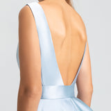 Vestido Longo em Zibeline com Decote Profundo e cinto – REF: EG09/2