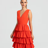 Vestido Longo em Crepe com Babados Estruturados – REF: EG49