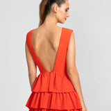 Vestido Longo em Crepe com Babados Estruturados – REF: EG49