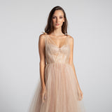 Vestido Midi em Tule com Paetês e Laços nos Ombros – REF: EG06/2