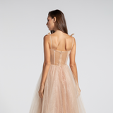 Vestido Midi em Tule com Paetês e Laços nos Ombros – REF: EG06/2
